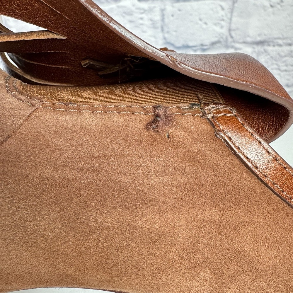 Tory Burch Arelia Brown Suede Leather Kiltie Pump Stacked Heels Tassels Sz 9.5 M - Picture 13 of 13